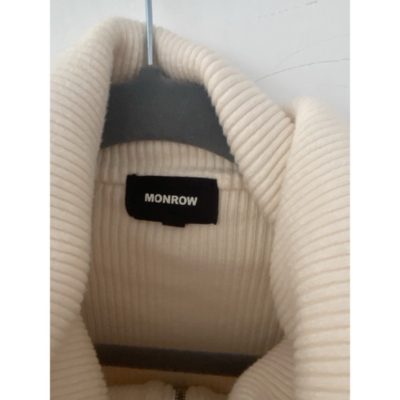 Monrow Soft Knit Rib Half Zip Collar Sweater Sz Small $174 - Picture 3 of 6